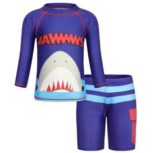 NWT Boys M (Size 9-10) 2 piece swim set with rashguard
